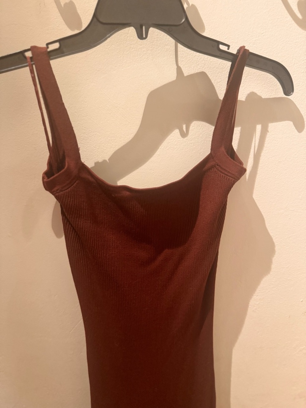 Brown Cutout Backless Ribbed Midi Dress by Zara - Picture 2 of 4